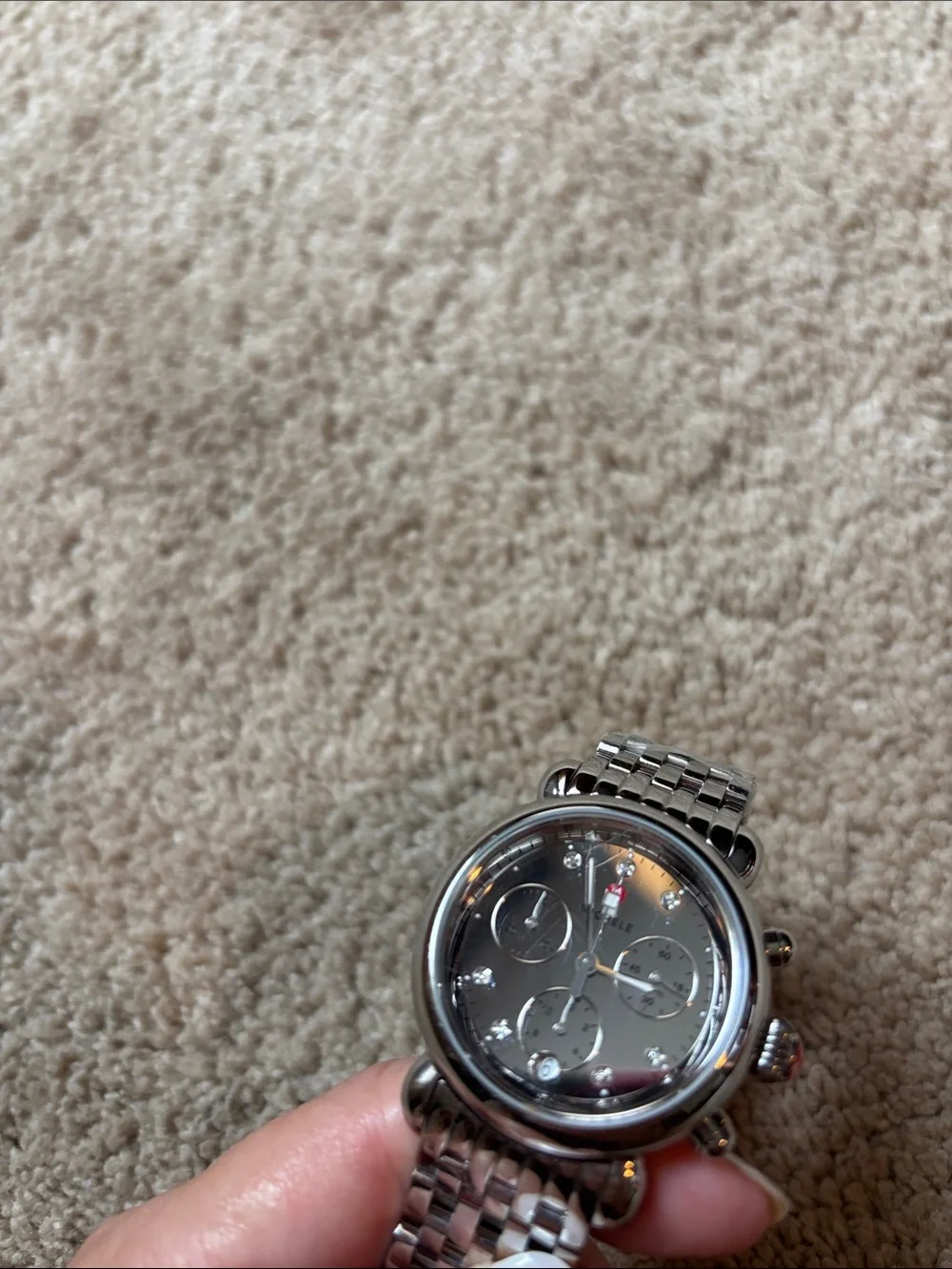 Michele CSX silver tone watch